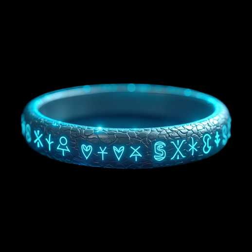 Bracelet runique bleuoyant en 3D