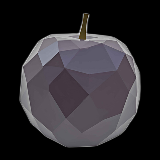 Pomme 3D basse poly stylisée
