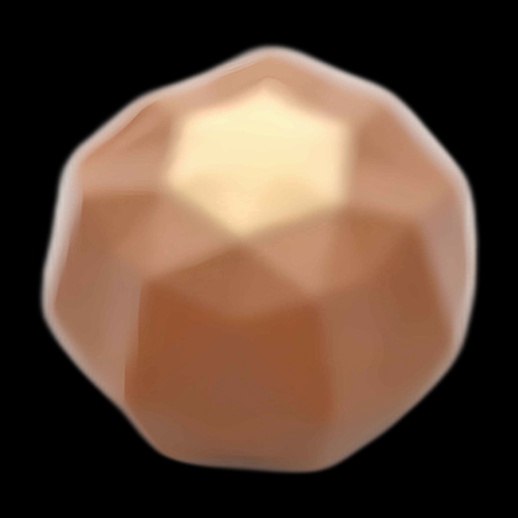 Nugget polygonal brun et doré