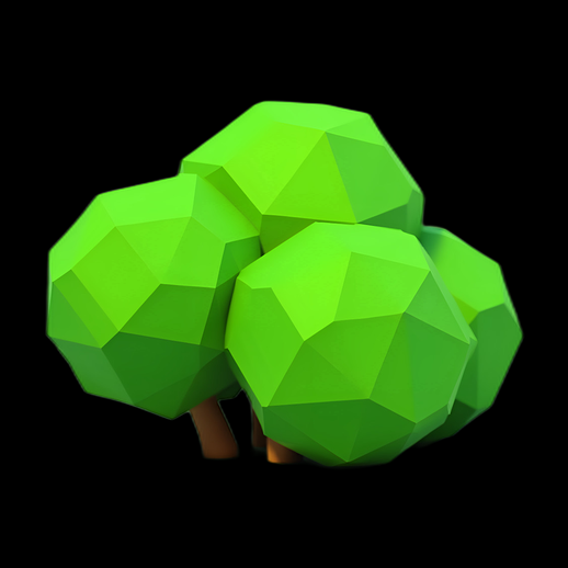 Arbre Low Poly Vert - modele 3D gratuit