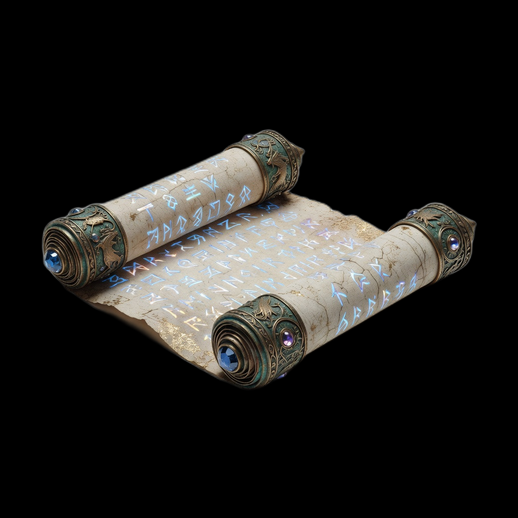 Parchemin magique 3D gratuit avec runes lumineuses