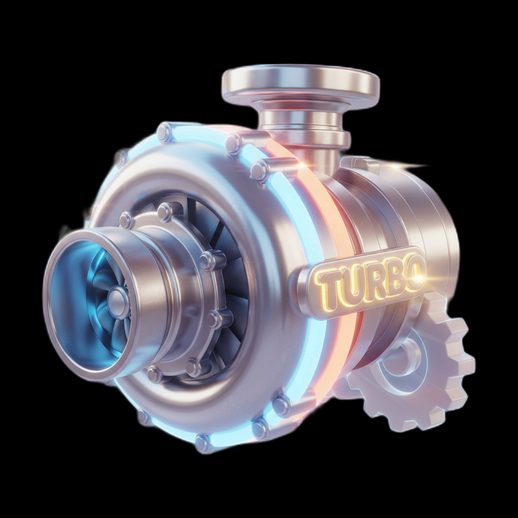 Turbocharger 3D asset illustration