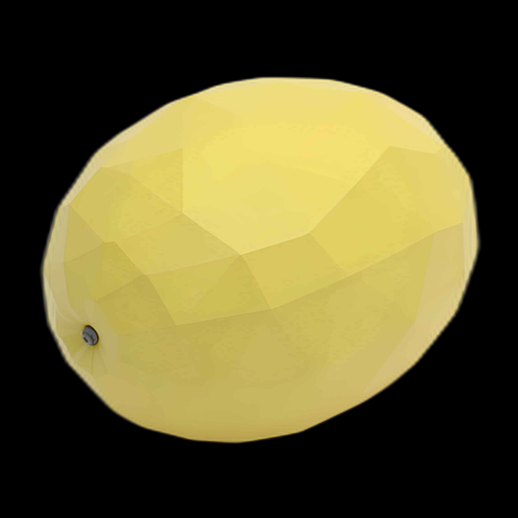 Citron jaune polygonal 3D isolé