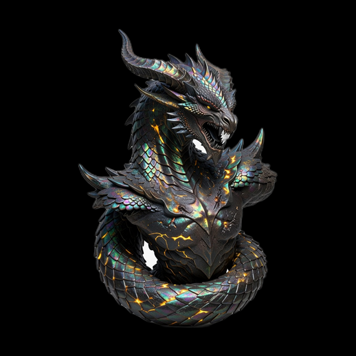 Dragon fantastique 3D gratuit buste ecaille metallique