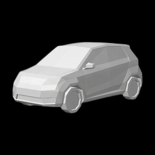 Modele 3D gratuit voiture low poly compacte