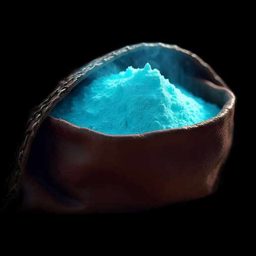 Sac de poudre bleue lumineuse