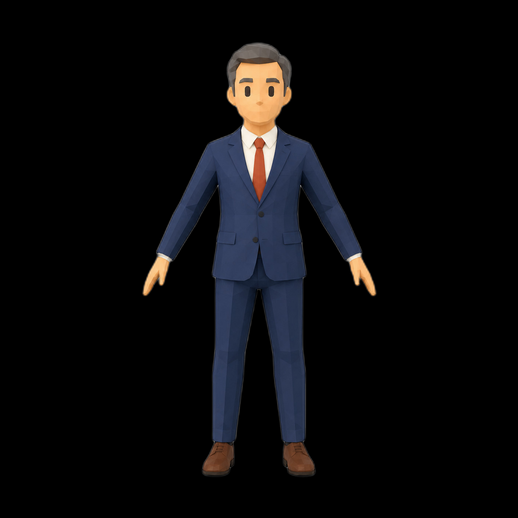 Personnage homme affaire 3D gratuit stylise