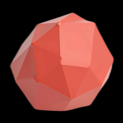 Icosaèdre Tronqué 3D Rouge