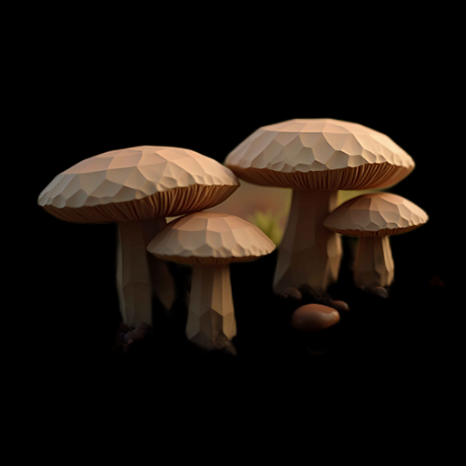 Asset 3D : Champignons stylisés