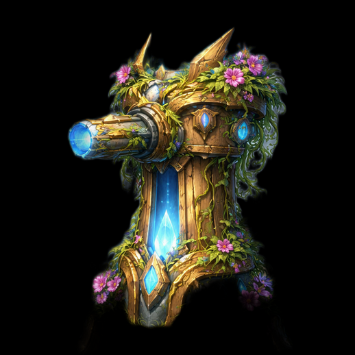 Tourelle magique 3D gratuit style fantasy floral