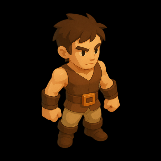 Personnage guerrier cartoon 3D gratuit stylise