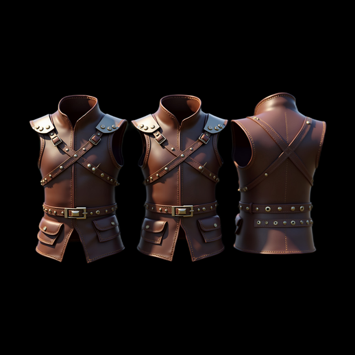 Armure en cuir marron médiévale