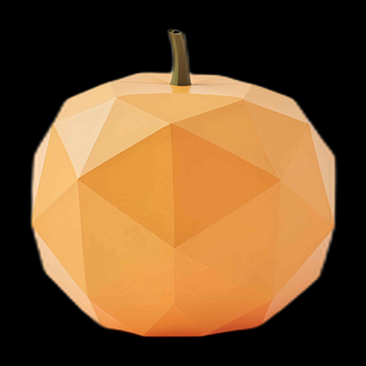 Citrouille géométrique orange 3D réaliste