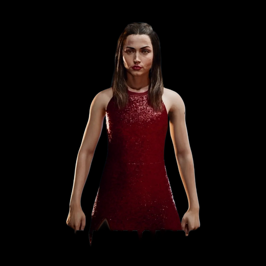 Robe Rouge Pailletée 3D