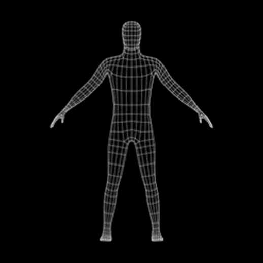 Modele 3D gratuit personnage humain wireframe