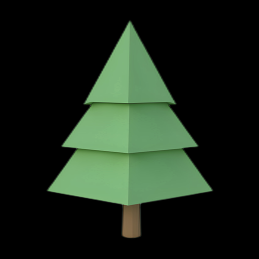 Arbre 3D stylisé vert clair