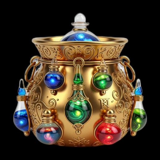 Chaudron magique 3D gratuit avec potions