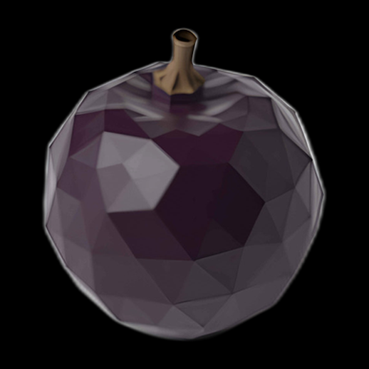 Prune 3D low poly violette
