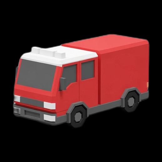 Camion de livraison 3D gratuit style low poly