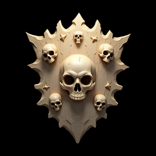 Écu décoratif crânes 3D