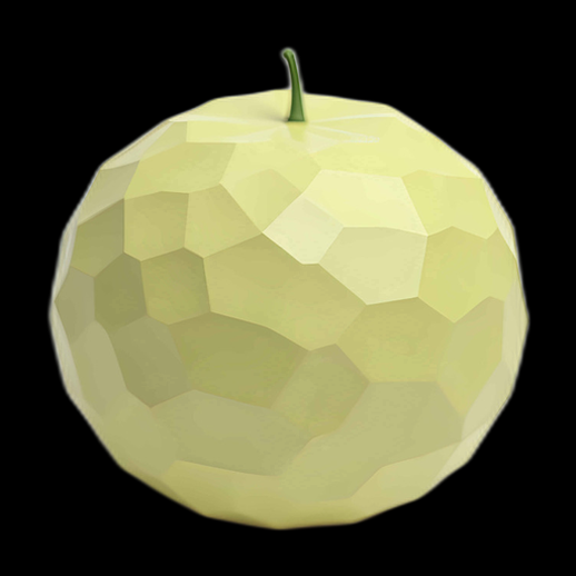 Pomme stylisée low poly 3D