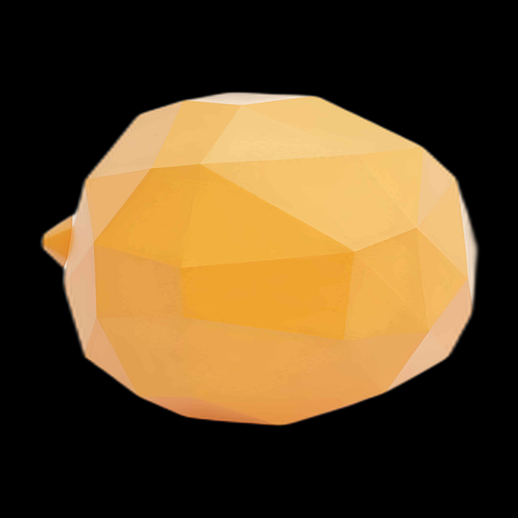 Citron 3D Low Poly Jaune