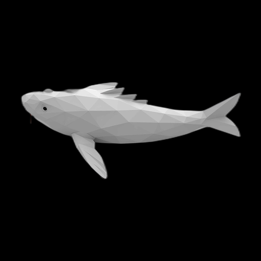 Baleine low poly 3D blanche