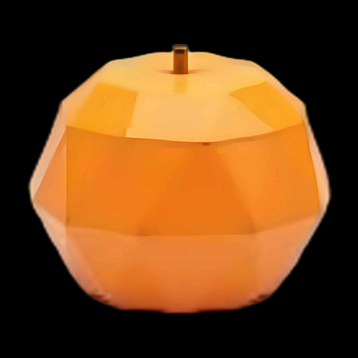 Pomme géométrique 3D orange brillante