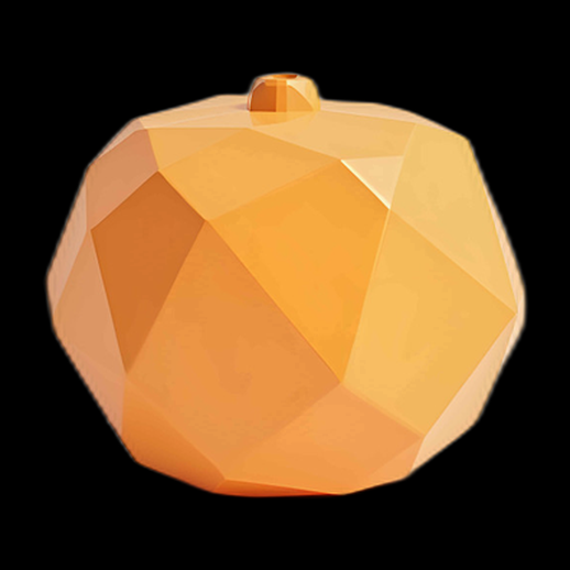 Citrouille 3D Polygonale Orange Lumineuse