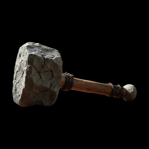 Marteau de pierre médiéval 3D