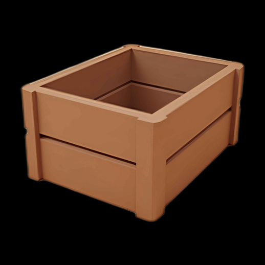 Caisse en bois 3D marron