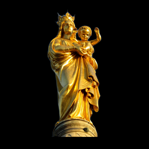 Statue Vierge Marie 3D gratuit doree religieuse
