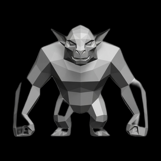 Creature gorille low poly 3D gratuit