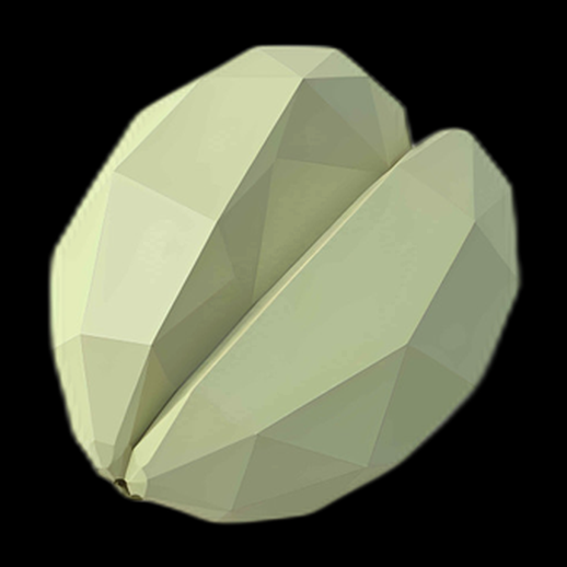 Pistache géométrique 3D ouverte - modele 3D gratuit
