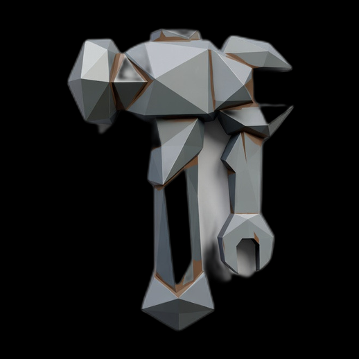 Marteau futuriste low poly 3D gratuit