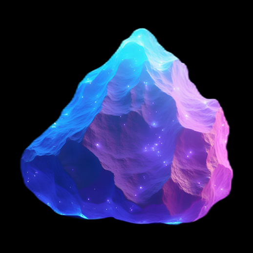 Astéroïde 3D texturé et lumineux