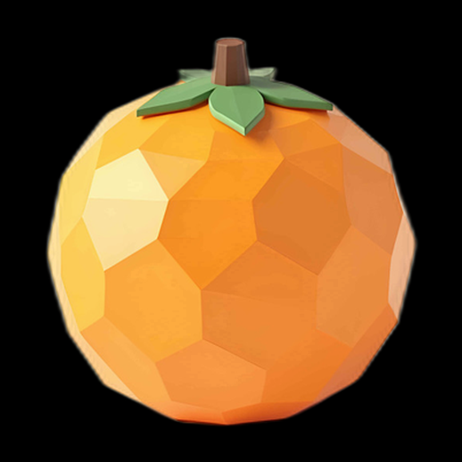 Orange 3D géométrique stylisée