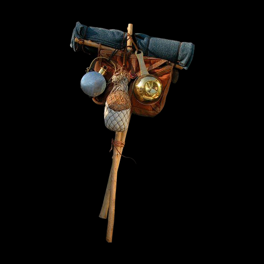 Bâton de voyageur avec provisions
