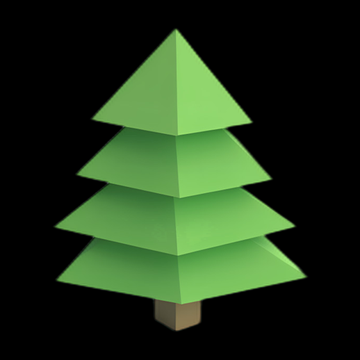 Arbre 3D Low Poly Vert
