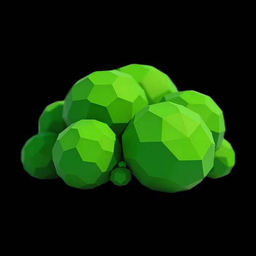 Buisson géométrique vert en 3D