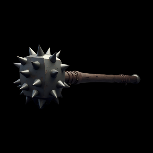 Massue cloutée médiévale asset 3D