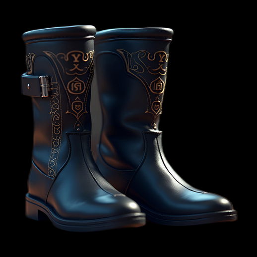 Bottes noires décorées en 3D
