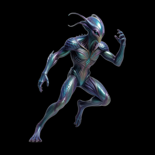Creature alien humanoide 3D gratuit futuriste