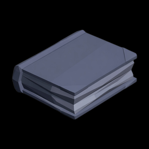 Modele 3D gratuit livre low poly gris