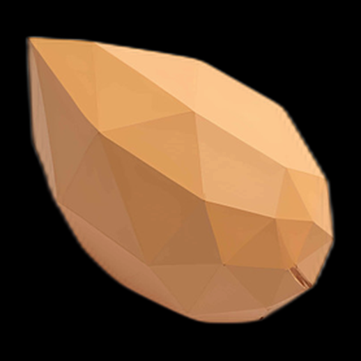 Amande 3D polygonale couleur marron