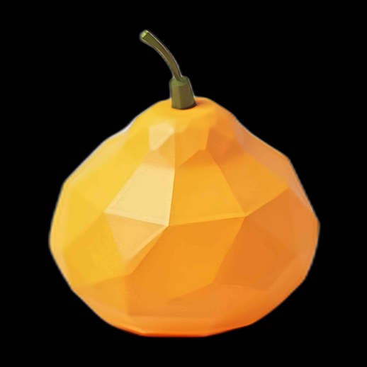 Poire géométrique jaune 3D