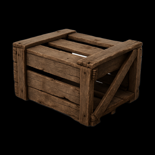 Caisse en bois rustique - modele 3D gratuit