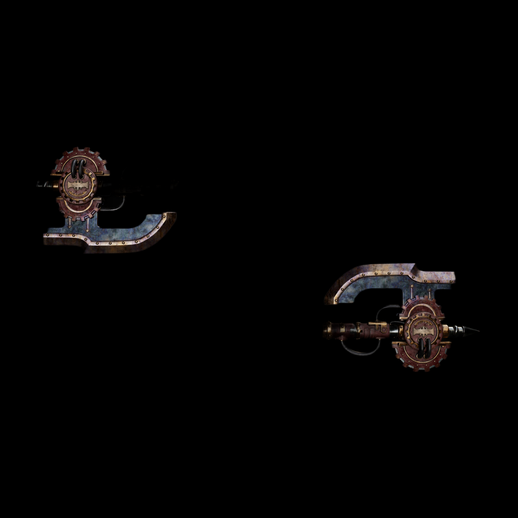 Pistolet steampunk 3D gratuit avec engrenages - modele 3D gratuit