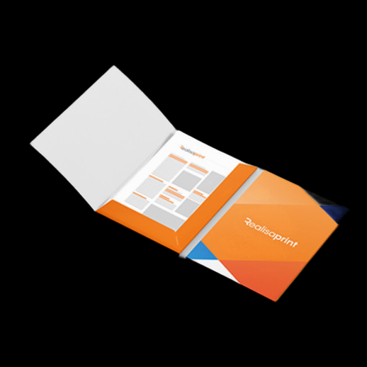 Dossier brochure marketing 3D gratuit ouvert