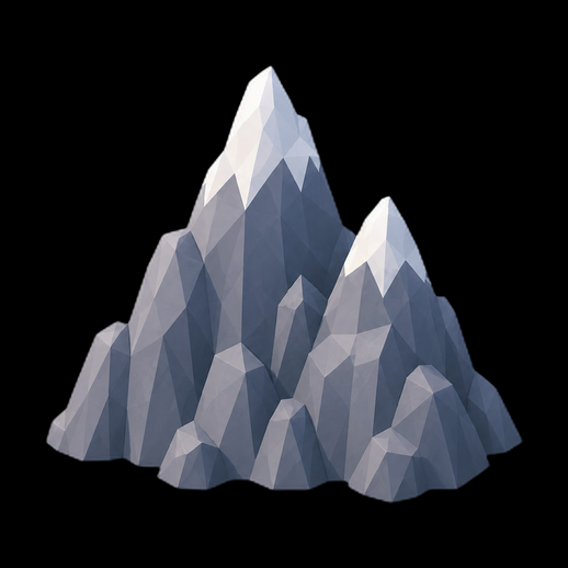 Montagne low poly 3D gratuit stylisee
